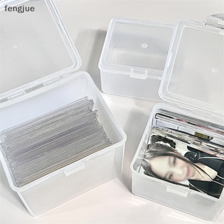 Fengjue กล่องเก็บโฟโต้การ์ด สติกเกอร์ใส สไตล์เกาหลี สําหรับจัดเก็บบัตรไอดอล เครื่องเขียน TH