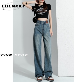 EOENKKY  กางเกงยีนส์ เอวสูง สไตล์เกาหลี แนววินเทจ 2023 NEW Style 081214 สบาย High quality รุ่นใหม่ สไตล์เกาหลี A27L04N 36Z230909