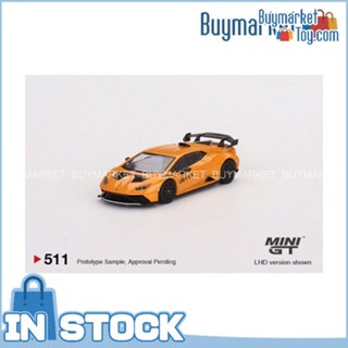 [ของแท้] MINI GT #511 1:64 LAMBORGHINI HURACAN STO ARANCIO BOREALIS รุ่น RHD