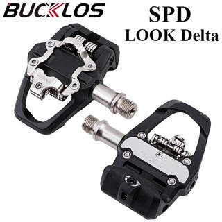 Bucklos ที่เหยียบล็อคจักรยาน SPD/LOOK DELTA Dual Function Self-lock Pedal Ultralight Road Mountain Bike Pedal สําหรับระบบ SPD DELTA