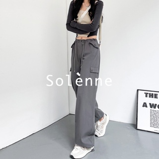Solenne  กางเกงขายาว คาร์โก้ กางเกง ย้อนยุค 2023 NEW Unique ทันสมัย สไตล์เกาหลี ทันสมัย A93L4TM 36Z230909