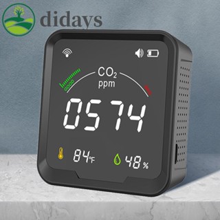 Moes เครื่องตรวจจับอุณหภูมิ ความชื้น อากาศ WiFi Tuya Smart CO2 พร้อมสัญญาณเตือน [Didays.th]