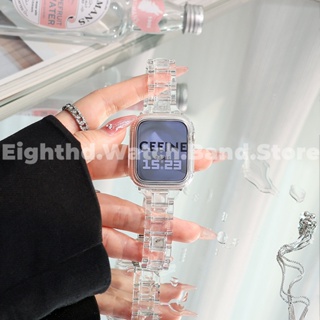 สายนาฬิกาข้อมือคริสตัลใส สําหรับ Smart Watches Series 8 Ultra Pro 7 6 SE 5 4 3 2 1 ขนาด 41 มม. 45 มม. 44 มม. 42 มม. 40 มม. 38 มม.
