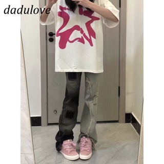 DaDulove💕 New American Style Raw Edge Ripped Jeans WOMENS High Waist Loose Wide Leg Pants plus Size Trousers