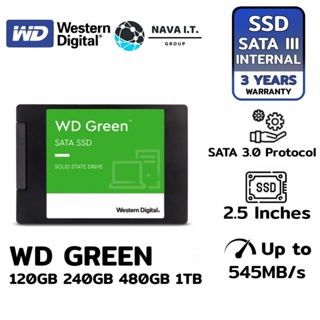 ภาพขนาดย่อของภาพหน้าปกสินค้า️กรุงเทพฯด่วน1ชั่วโมง ️ WD GREEN SSD SATA 120GB 240GB 480GB 1TB รับประกัน 3 ปี จากร้าน nava.it บน Shopee ภาพที่ 1