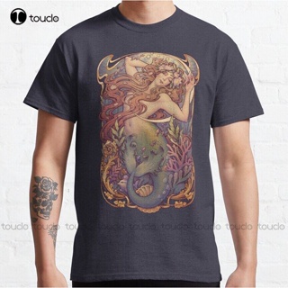 เสื้อยืดแขนสั้นAndersenS Little Mermaid Classic T-Shirt Shirts Women Custom Aldult Teen Unisex Digital Printing Tee Shi