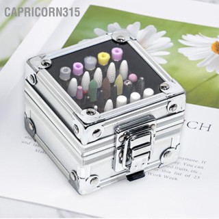 Capricorn315 ที่ใส่สว่านเล็บ เคส 25 หลุม ฝาปิดแบบใส กันฝุ่น เล็บเจาะ กล่องเก็บบิต