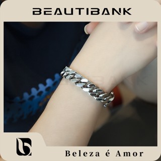 Beautibank สร้อยข้อมือโซ่หนา สไตล์ฮิปฮอป พังก์ แฟชั่นสําหรับผู้ชาย