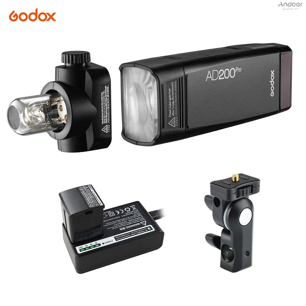 godox-ad200pro-pocket-flash-portable-wireless-ttl-flash-with-changeable-flash-head-speedlite-bare-bulb-gn52-gn60-1-8000s-hss-2-4g-wireless-x-system-200w-compatible-with-son