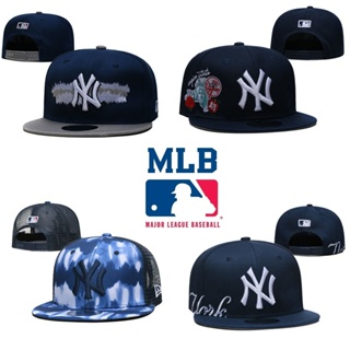 [MLB] ใหม่ หมวกเบสบอล ขอบแบน ปรับขนาดได้ สไตล์ฮิปฮอป สําหรับผู้ชาย