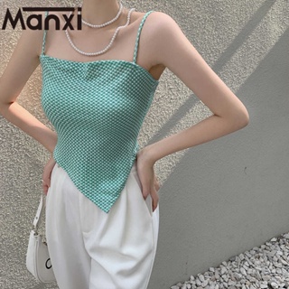 Manxi เสื้อไปทะเล เสื้อกล้าม ครอปสายเดี่ยว 2023 ใหม่ A20K0KQ