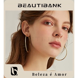 Beautibank ต่างหูห่วงทอง 14K ชุบทองแท้ 925 สําหรับผู้หญิง