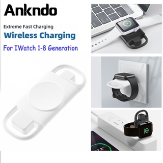 Ankndo 2 In 1 แท่นชาร์จแม่เหล็กไร้สาย Type C USB สําหรับ A/pple Watch Series I(Watch) 8 7 6 5 SE 4