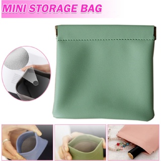 Aimy Pocket Cosmetic Bag Mini self-Closing Water-Resistant Leather Storage Pouch