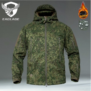Eaglade เสื้อแจ็กเก็ตยุทธวิธี ผ้าฟลีซ แบบนิ่ม กันน้ํา ลาย YDJX-RK-CFY In Russia Camo สําหรับผู้ชาย