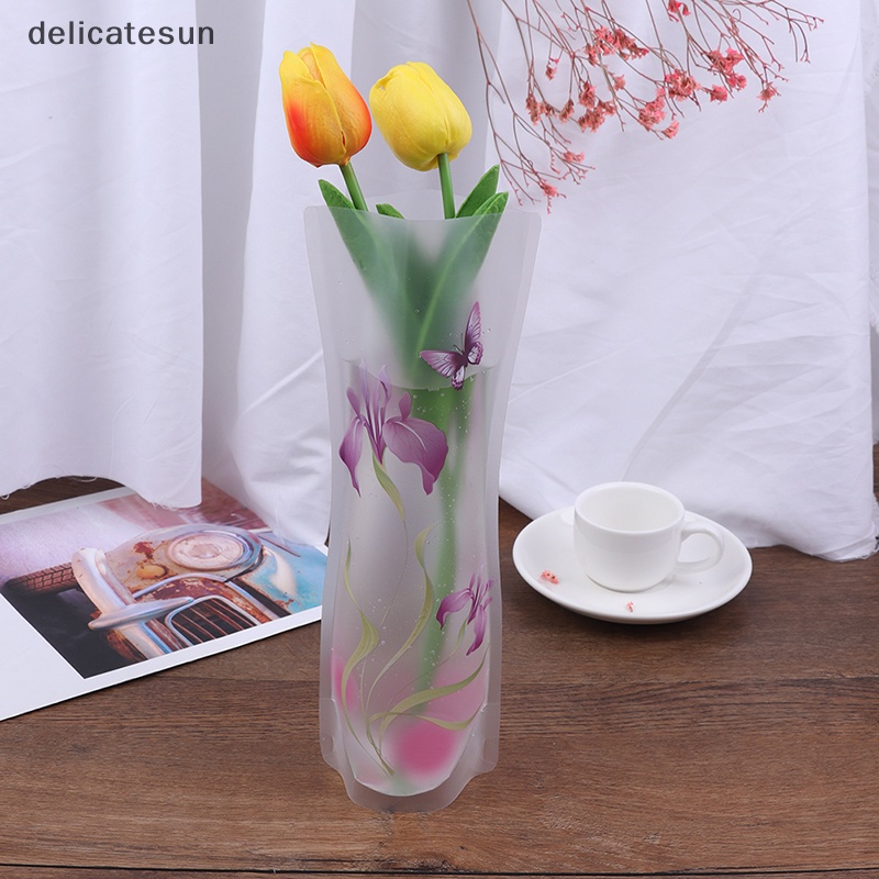 delicatesun-แจกันดอกไม้พลาสติก-pvc-พับได้-แบบพกพา-สําหรับตกแต่งบ้าน-ออฟฟิศ