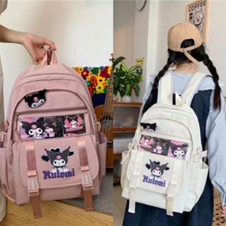 Kuromi Co-Branded กระเป๋าเป้สะพายหลัง กระเป๋านักเรียน ขนาดใหญ่ สําหรับผู้หญิง