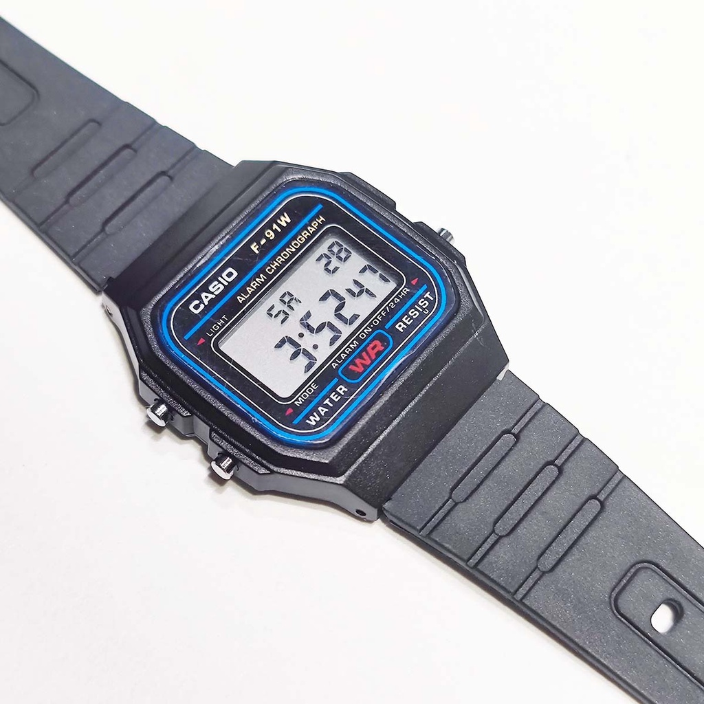 นาฬิกาcasioผู้ชาย-casio-g-shock-นาฬิกา-กันน้ํา-นาฬิกาข้อมือดิจิทัล-led-กันน้ํา-สําหรับผู้ชาย-และผู้หญิง-f-91w-ต้นฉบับ-100-casio-edifice-watch