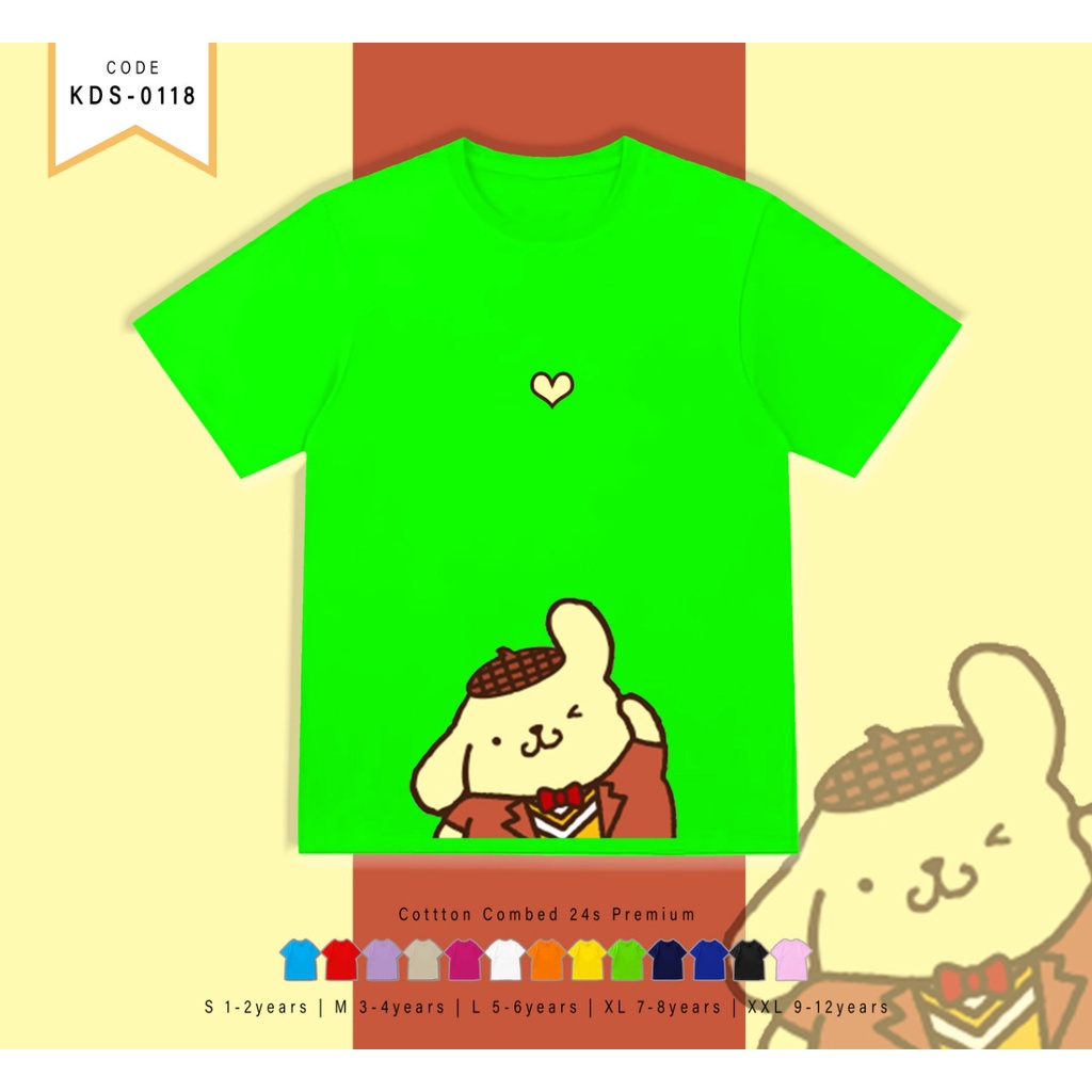 เสื้อยืดพิมพ์ลายแฟชั่น-เสื้อยืด-พิมพ์ลาย-pompompurin-custom-tee-สําหรับเด็ก