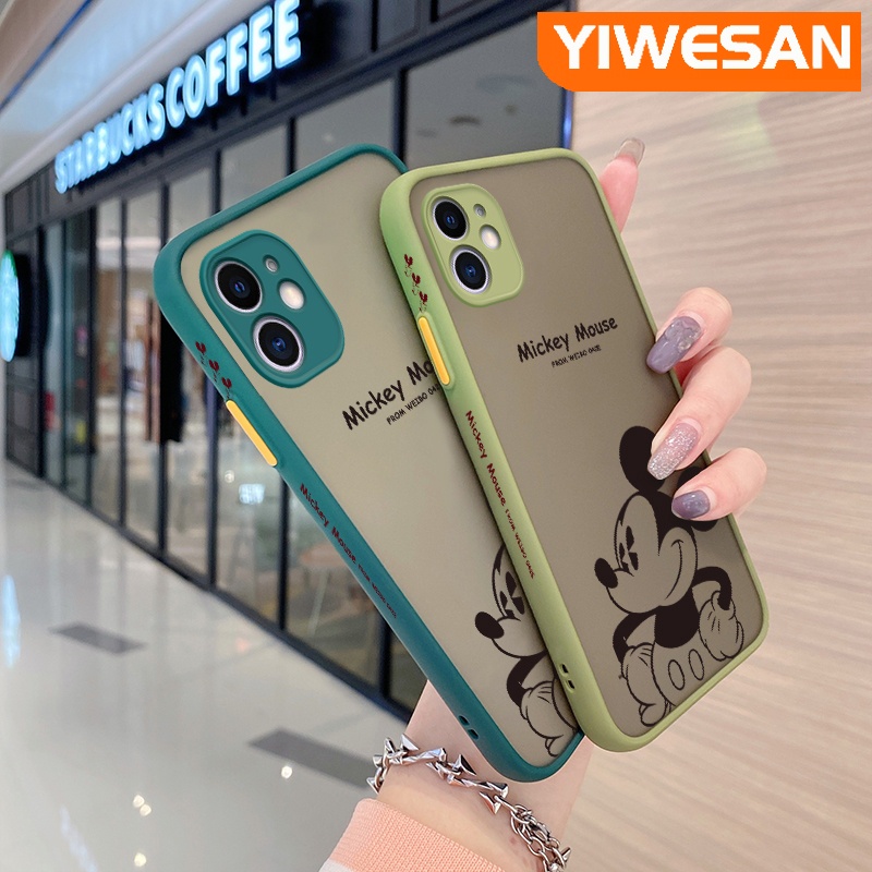 สําหรับ-samsung-a7-2018-เคสการ์ตูนมิกกี้เมาส์-บาง-ฝ้า-ใส-เคสโทรศัพท์แข็ง-ขอบสี่เหลี่ยม-กันกระแทก-เคสซิลิโคน