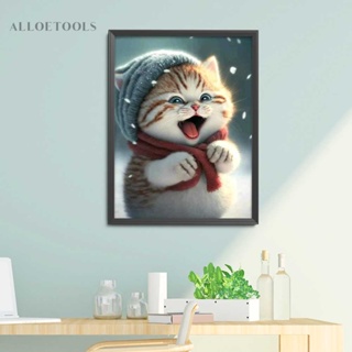 ชุดงานจิตรกรรมเม็ดบีด ทรงเพชรกลม รูปแมว 5D DIY สําหรับตกแต่งบ้าน [alloetools.th]