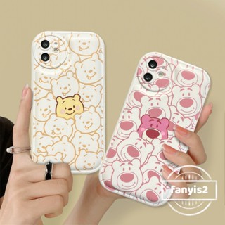 เคสโทรศัพท์มือถือแบบนิ่ม ลายการ์ตูนหมีสตรอเบอร์รี่ วินนี่ แบร์ สําหรับ Samsung S23 Ultra Plus S21 S20 FE S22 S21 S20 Note 20 Plus M23 M33 M52 M53