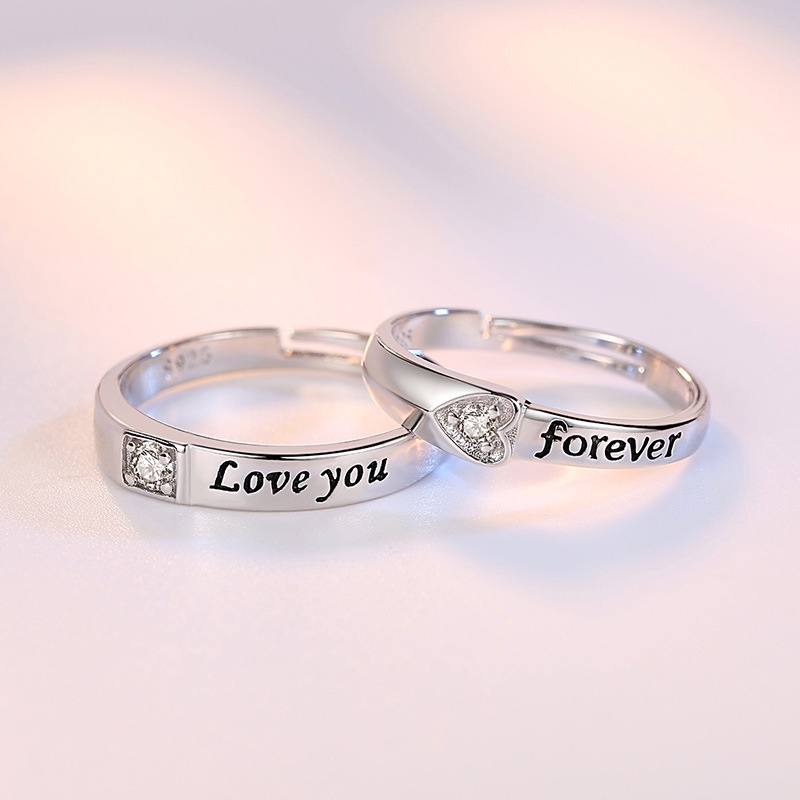 แหวนเงิน-เกรด-s925-รูป-always-love-you-สามารถปรับได้-แฟชั่นคู่รัก-สําหรับผู้ชาย-และผู้หญิง
