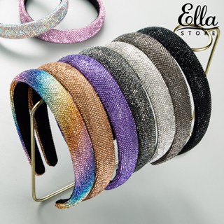 Ellastore123 ที่คาดผม ประดับพลอยเทียม ไล่โทนสี ยืดหยุ่น กันลื่น สําหรับผู้หญิง