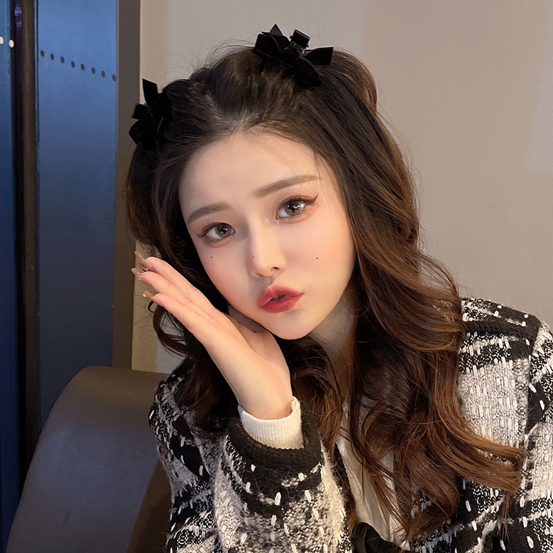 กิ๊บติดผม-ประดับโบว์ด้านข้าง-สีชมพู-สไตล์เจ้าหญิงน่ารัก-ขนาดเล็ก-หรูหรา