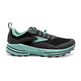 Brooks Cascadia 16 รองเท้าวิ่งเทรล ผู้หญิง สีดำเขียว แบบหน้ากว้าง