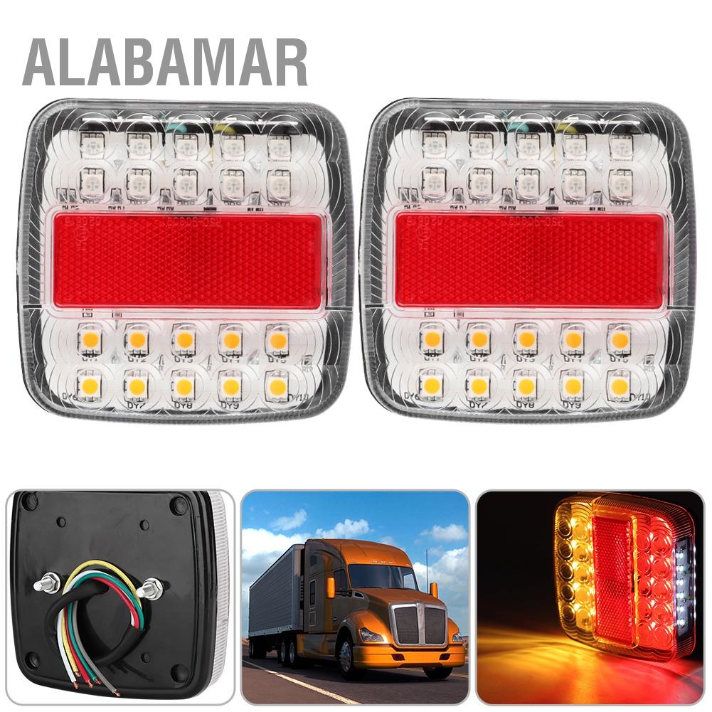 alabamar-2-ชิ้น-12v-24v-20led-สองสีไฟท้ายสำหรับรถบรรทุกพ่วง-ฝาครอบหลอดไฟสีขาว