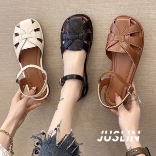 JUSLIN  รองเท้าแตะ รองเท้าแตะผู้หญิง ส้นแบน ใส่สบาย สไตล์เกาหลี รองเท้าแฟชั่น 2023 ใหม่ 072605 ทันสมัย สวยงาม ทันสมัย Comfortable B28G0WN 37Z230910
