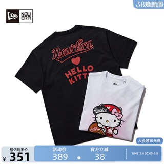 Trendy  Hello kitty collaborates with the new Hello Kitty printed cotton loose casual short-sleeved T-shirt for men and