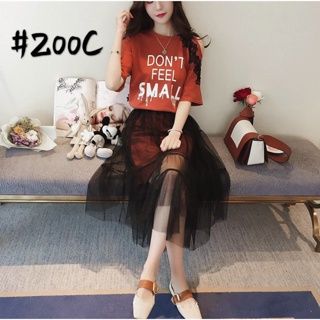 🎀Z00Cใหม่อารมณ์แขนสั้นเสื้อยืดกระโปรง + กระโปรงตาข่าย Jane_Z01-shop