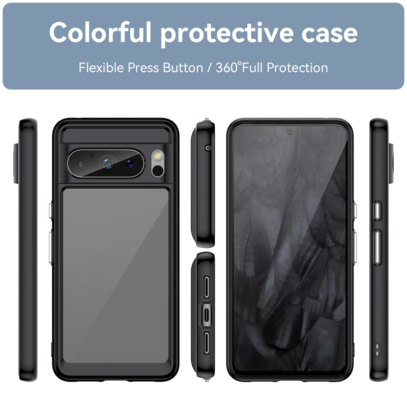 สําหรับ-google-pixel-8-pro-8-7a-เคส-elvev-กันกระแทก-ใส-ป้องกันลายนิ้วมือ-tpu-นิ่ม-เคสป้องกัน