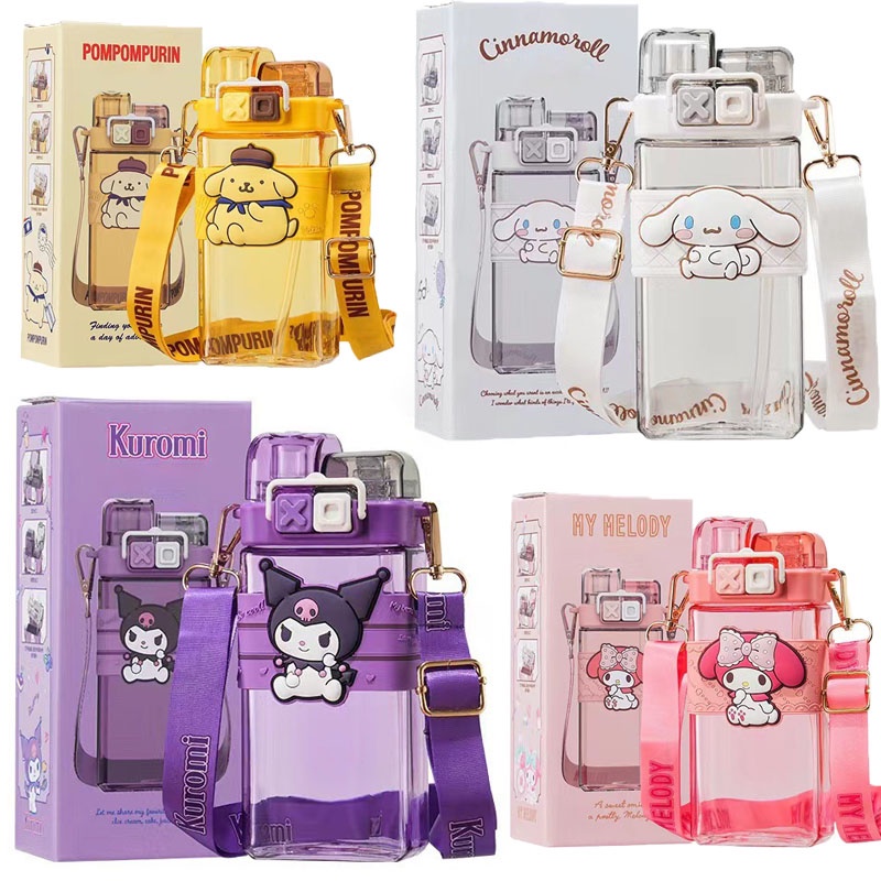 ขวดน้ําดื่ม-ลายการ์ตูนอนิเมะ-cinnamoroll-kuromi-sanrio-series-ขนาด-520-มล-แบบพกพา-พร้อมสายคล้อง-icecubes