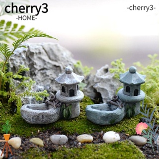 Cherry3 โมเดลหอคอยเรซิ่น รูปนางฟ้า สําหรับตกแต่งสวนจิ๋ว 3 ชิ้น