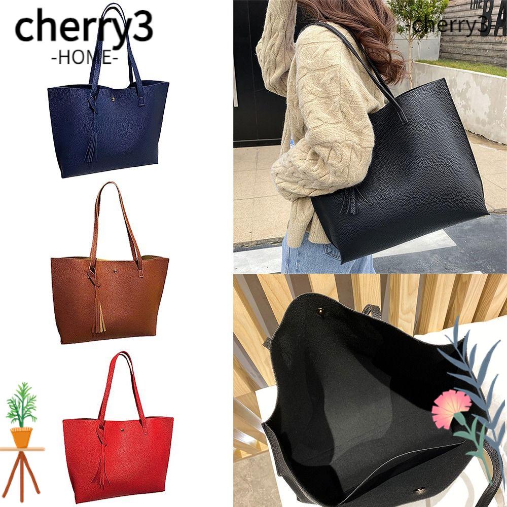 cherry3-กระเป๋าสะพายไหล่-สะพายข้าง-หนัง-pu-แบบนิ่ม-จุของได้เยอะ-สําหรับผู้หญิง