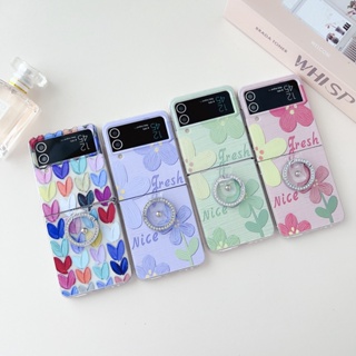 เคสโทรศัพท์มือถือ ฝาพับ บาง น่ารัก หลากสี เรียบง่าย สําหรับ Samsung Galaxy Z Flip 4 Z Flip 3 Samsung Z Flip4 Z Flip3