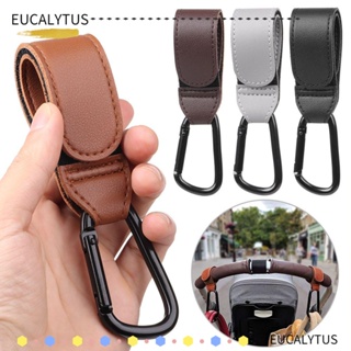 ✿EUTUS✿ 1/2pcs Durable Stroller Hook Multi Purpose Pram Hook Hanging Hook Convenient PU Leather 360 Degree Rotatable High Quality Stroller Accessories/Multicolor