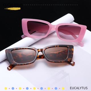 Eutus แว่นตากันแดด UV 400 ทรงสี่เหลี่ยมผืนผ้า สีแคบ กรอบสี่เหลี่ยม สไตล์เรโทร แฟชั่นสําหรับผู้หญิง