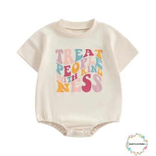 Babyclothes- ชุดจั๊มสูทรอมเปอร์ แขนสั้น พิมพ์ลายตัวอักษร ลําลอง ฤดูร้อน สําหรับเด็กทารก เด็กวัยหัดเดิน เด็กผู้ชาย เด็กผู้หญิง