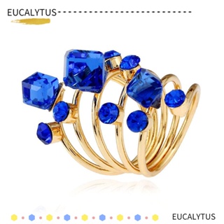 Eutus แหวนพลอยเทียม หรูหรา สไตล์วินเทจ ของขวัญ ปาร์ตี้ เครื่องประดับสําหรับผู้หญิง