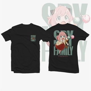 [Hot Sale] เสื้ออนิเมะ - Spy x Family เสื้อยืด unisex คุณภาพสูงขนาดใหญ่ (S-5XL) ผ้าฝ้ายสีดำนำโชค chic