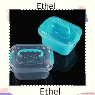 Ethel1 กล่องพลาสติกใส ทรงสี่เหลี่ยม ขนาดเล็ก ทนทาน สําหรับใส่เครื่องประดับ ลูกปัด