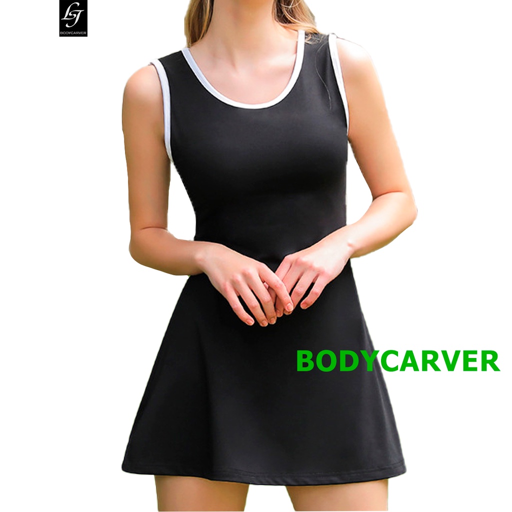 bodycarver-pro-ชุดกีฬา-เทนนิส-ผู้หญิง-ในตัว-ชุดชั้นใน-สลิมฟิต-ชุดออกกําลังกาย-ลําลอง-พร้อมกางเกงขาสั้นวิ่งจ๊อกกิ้ง-ชุดสวมใส่กับแผ่น