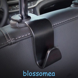 Blossomea ตะขอแขวนเสื้อโค้ท กระเป๋าสตางค์ ติดเบาะหลังรถยนต์ สีดํา