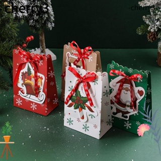 Cherry3 ถุงของขวัญคริสต์มาส ลายซานตาคลอส พร้อมที่จับ 10 ชิ้น