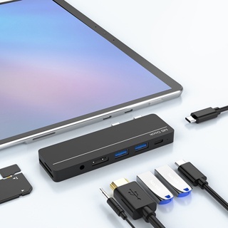 ฮับ USB C Type-C 8 In 1 สําหรับ Microsoft Surface pro 8 pro X pro 9 2022 Dock พร้อมพอร์ตเครือข่าย HDMI RJ45 3.5 มม. อะแดปเตอร์การ์ดรีดเดอร์เสียง USB 3.0 PD Type-C