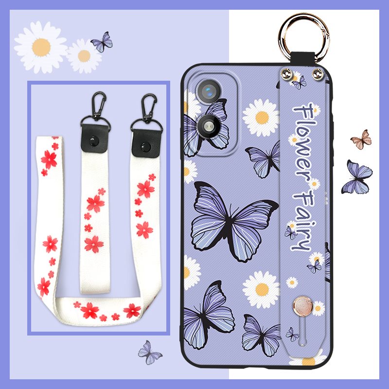 ring-lanyard-phone-case-for-itel-a18-tecno-pop6c-dirt-resistant-fashion-design-silicone-kickstand-flower-anti-dust-back-cover